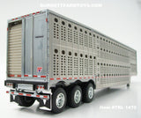 Item #TRL 1470 Silver Tri-Axle Wilson Silver Star Livestock Trailer with Chrome End Caps - 1/64 Scale - DCP by First Gear