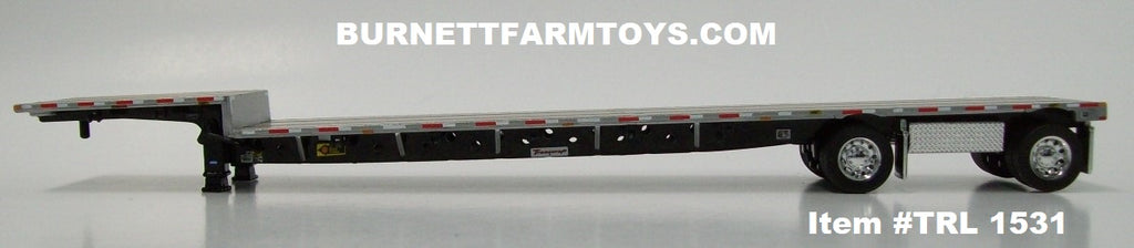 Item #TRL 1531 Silver Deck Black Frame Spread Axle Transcraft Stepdeck  Trailer - 1/64 Scale - DCP by First Gear