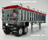 Item #TRL 1564 Chrome Sided Red Tarp Silver Frame Tandem Axle EAST End Dump Trailer - 1/64 Scale - DCP by First Gear