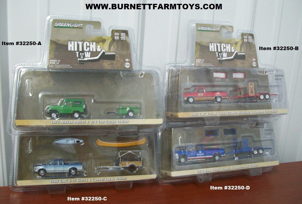 1/64 Scale Nissan GMC RAM Greenlight's Hitch & Tow Series 25