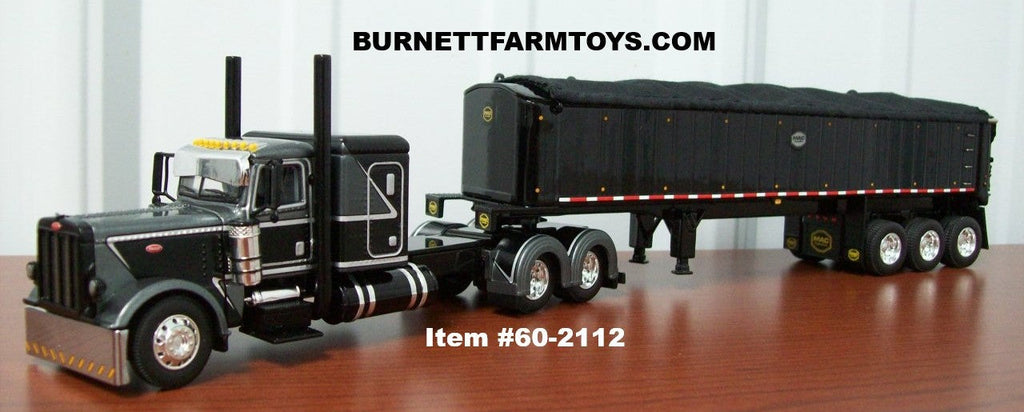 Black Dark Gray Silver Peterbilt with MAC Coal Dump Trailer