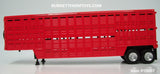 Item #10007 Red Tandem Axle 40-foot Vintage Wilson Livestock Cattle Trailer with Chrome Rims - Diecast - 1/64 Scale - Top Shelf Replicas