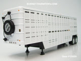 Item #10009 White Tandem Axle 40-foot Vintage Wilson Livestock Cattle Trailer with Chrome Rims - Diecast - 1/64 Scale - Top Shelf Replicas