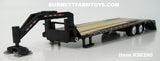 Item #30390 Black Tandem Axle Flatbed Gooseneck Trailer with Ramps - 1/64 Scale - Greenlight