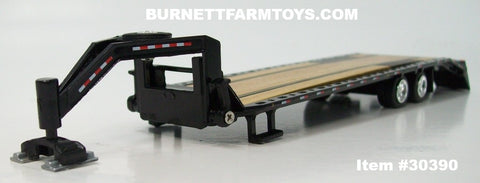 Item #30390 Black Tandem Axle Flatbed Gooseneck Trailer with Ramps - 1/64 Scale - Greenlight