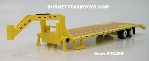 Item #30485 Yellow Tandem Axle Flatbed Gooseneck Trailer with Ramps - 1/64 Scale - Greenlight