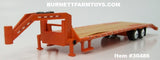 Item #30486 Orange Tandem Axle Flatbed Gooseneck Trailer with Ramps - 1/64 Scale - Greenlight