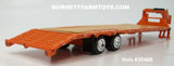 Item #30486 Orange Tandem Axle Flatbed Gooseneck Trailer with Ramps - 1/64 Scale - Greenlight