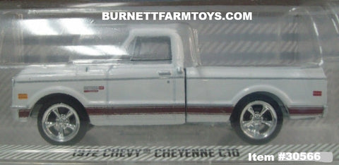 Item #30566 White Brown 1972 Chevy Cheyenne C10 Pickup Truck - 1/64 Scale - Greenlight