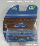 Item #30567 Blue Metallic Gray Brown Stripe 1972 Chevy Cheyenne C10 Pickup Truck - 1/64 Scale - Greenlight