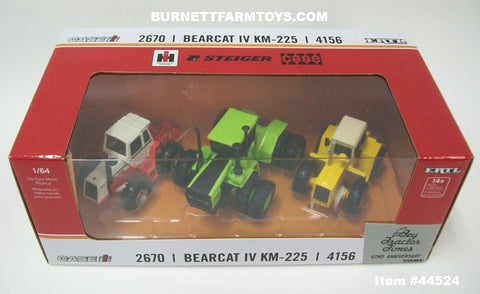 Item #44524 Case International 2670 and Steiger Bearcat IV KM-225 and International 4156 Trio Tractor Set - 1/64 Scale - Ertl / Tomy - Toy Tractor Times 42nd Anniversary Edition