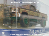 Item #44965-FCU Muddy Brown Gold Green Frame 1982 GMC K-2500 Pickup Truck - Chase Unit - Fall Guy Stuntman Association Edition - 1/64 Scale - Greenlight