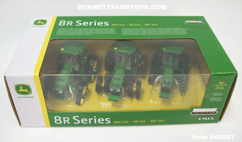 Item #45997 John Deere 8R Series Prestige Collection Tractor Set with 8RX 340 8R 340 8RT 340 - 1/64 Scale – Ertl / Tomy