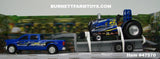 Item #47570 New Holland Blue Barracuda Pulling Tractor with Pickup Truck and Flatbed Gooseneck Trailer - 1/64 Scale – Ertl / Tomy