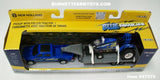 Item #47570 New Holland Blue Barracuda Pulling Tractor with Pickup Truck and Flatbed Gooseneck Trailer - 1/64 Scale – Ertl / Tomy