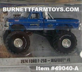 Item #49040-A Blue 1974 Ford F-250 Bigfoot #1 - Kings of Crunch Series 4 - 1/64 Scale - Greenlight