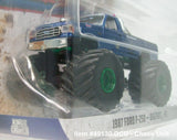 Item #49130-DCU Blue with Green Frame 1987 Ford F-250 Bigfoot #3 - Chase Unit - 1/64 Scale - Greenlight - Kings of Crunch Series 13