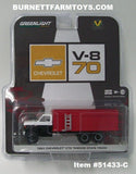 Item #51433-C White Black 1983 Chevrolet C70 Tandem Axle Grain Truck with Red Bed - 1/64 Scale - Greenlight