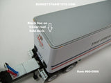 Item #60-0986 Mack Trucks White Blue Stripe Red Stripe Long Frame Mack Superliner Day Cab with White Blue Red Tandem Axle 40-foot Vintage Dry Goods Van Trailer - 1/64 Scale - DCP - Note: Paint Smear on Cab and Black Line on Trailer Roof - Sold As-Is