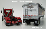 Item #60-1114 Mercier Transport Our Fallen Heroes Red Mack Pinnacle Day Cab with Tandem Axle Wilson Pacesetter 43-foot High Sided Hopper Bottom Grain Trailer - 1/64 Scale - DCP by First Gear