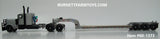 Item #60-1373 Silver Black Peterbilt 389 36-inch Flattop Sleeper with Silver Tri-Axle Fontaine Magnitude Lowboy Trailer with Flip Axle and Detachable Neck - 1/64 Scale - DCP by First Gear
