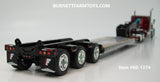 Item #60-1374 Burgundy Peterbilt 389 Pride-N-Class 36-inch Flattop Sleeper with Black Tri-Axle Fontaine Magnitude Lowboy Trailer with Detachable Neck - 1/64 Scale - DCP by First Gear
