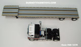 Item #60-1378 White Black Red International Transtar COE with Silver Deck Black Frame Spread Axle Transcraft Eagle Stepdeck Trailer - 1/64 Scale - DCP by First Gear