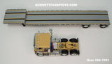Item #60-1381 Tan Brown White Red Stripe International Transtar COE with Silver Deck Black Frame Spread Axle Transcraft Eagle Stepdeck Trailer - 1/64 Scale - DCP by First Gear