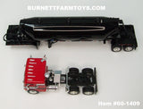 Item #60-1409 Red White Stripe Silver Stripe Black Stripe Freightliner COE with Black Tandem Axle Heil 3-Bay Pneumatic Tanker Trailer - 1/64 Scale - DCP by First Gear