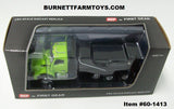 Item #60-1413 Lime Green Kenworth T880 Day Cab with Tri-Axle Black Rogue Transfer Dump Body - 1/64 Scale – DCP by First Gear