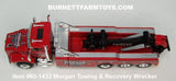 Item #60-1433 Morgan Towing and Recovery Red Gray and Black Stripe Kenworth T880 Day Cab with Tri-Axle Miller Century 9055 Wrecker - 1/64 Scale - DCP by First Gear