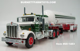 Item #60-1483 I.R. Cootes Green White Black Outline Kenworth W900A 36-inch Flattop Sleeper with Tri-Axle Mississippi LPG Propane Tanker Trailer - 1/64 Scale - DCP by First Gear