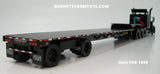 Item #60-1489 All Black Tri-Axle Peterbilt 389 63-inch Flattop Sleeper with Turbo Wing and All Black Spread Axle Transcraft Stepdeck Trailer - 1/64 Scale - DCP by First Gear