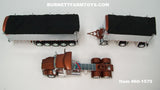 Item #60-1570 Bronze Kenworth T800 38-inch Sleeper with Chrome Sided Black Tarp Bronze Frame East Genesis II 31-foot and 20-foot Michigan Train End Dump Trailers - 1/64 Scale - DCP by First Gear