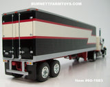 Item #60-1683 Black Cream Red Peterbilt 359 36-inch Flattop Sleeper with Black Cream Red Sided Silver Trim Red Frame Tandem Axle Vintage 40-foot Dry Goods Van Trailer - 1/64 Scale – DCP by First Gear