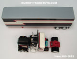 Item #60-1683 Black Cream Red Peterbilt 359 36-inch Flattop Sleeper with Black Cream Red Sided Silver Trim Red Frame Tandem Axle Vintage 40-foot Dry Goods Van Trailer - 1/64 Scale – DCP by First Gear