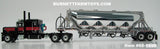 Item #60-1696 Black Red Silver Outline Peterbilt 389 63-inch Flattop Sleeper with Chrome Silver Tandem Axle 4-bay J and L Pneumatic Tanker Trailer - 1/64 Scale – DCP by First Gear