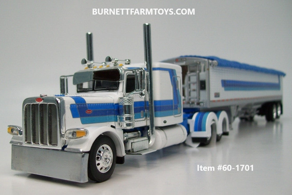 Item #60-1701 White Blue Silver Outline Peterbilt 389 63-inch Flattop ...