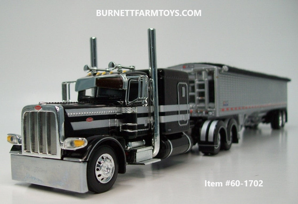 Item #60-1702 Black Silver Stripe Peterbilt 389 63-inch Flattop Sleepe 