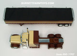 Item #60-1707 Brown Tan Peterbilt 389 63-inch Flattop Sleeper with Brown Tan High Sided Black Tarp Brown Frame Tandem Axle Wilson 43-foot Pacesetter Hopper Bottom Grain Trailer - 1/64 Scale - DCP by First Gear