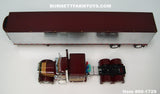 Item #60-1729 Burgundy Gold Stripe Black Outline Peterbilt 379 63-inch Flattop Sleeper with Chrome Ribbed Sided Burgundy Trim Black Frame Spread Axle Utility 53-foot Refrigerated Trailer with Thermo King Refrigerator - 1/64 Scale – DCP by First Gear