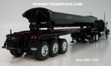 Item #60-1747 Black Tri-Axle Peterbilt 359 Day Cab with Headache Rack and Black Tri-Axle SmithCo Side Dump Trailer - 1/64 Scale – DCP by First Gear