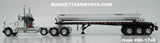 Item #60-1748 White Tri-Axle Peterbilt 359 Day Cab with Headache Rack and White Black Frame Tri-Axle SmithCo Side Dump Trailer - 1/64 Scale – DCP by First Gear