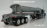 Item #60-1749 Blue Silver Metallic Tri-Axle Peterbilt 359 Day Cab with Headache Rack and Silver Metallic Tri-Axle SmithCo Side Dump Trailer - 1/64 Scale – DCP by First Gear