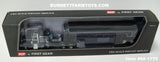 Item #60-1770 Black Dark Gray Silver Outline Peterbilt 379 63-inch Flattop Sleeper with Dark Gray Sided Black Tarp Black Frame Tandem Axle MAC Round Dump Trailer - 1/64 Scale – DCP by First Gear