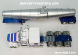 Item #60-1802 White Blue Red Outline Tri-Axle Kenworth W900L 60-inch Flattop Sleeper with Silver Blue Tandem Axle Polar Deep Drop Tank Trailer - 1/64 Scale – DCP by First Gear