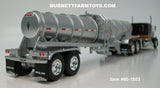 Item #60-1803 Black Gold Red Outline Tri-Axle Kenworth W900L 60-inch Flattop Sleeper with Silver Tandem Axle Polar Deep Drop Tank Trailer - 1/64 Scale – DCP by First Gear