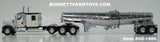 Item #60-1806 White Purple Tri-Axle Kenworth W900L 60-inch Flattop Sleeper with Chrome Silver Tandem Axle Polar Deep Drop Tank Trailer - 1/64 Scale – DCP by First Gear