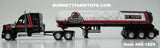 Item #60-1825 Mid-America Trucking Show 2024 Edition Black Red White Outline Kenworth W990 76-inch Mid Roof Sleeper with White Red Stripe Black Stripe Black Frame Tri-Axle Mississippi LPG Propane Tanker Trailer - 1/64 Scale – DCP by First Gear