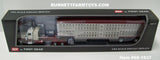 Item #60-1837 Cream Burgundy Peterbilt 389 36-inch Flattop Sleeper with Silver Burgundy Trim Spread Axle Wilson Silver Star Livestock Trailer - 1/64 Scale – DCP by First Gear